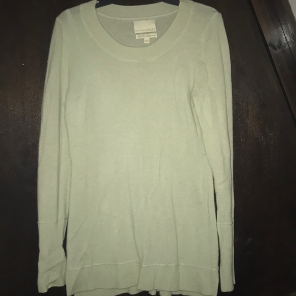 2-ply Cashmere sea foam green sweater - Picture 2 of 2